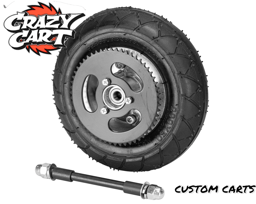 NEW Razor Crazy Cart Front Wheel Complete (V5+) 200X50 with axle - CUSTOM CARTS