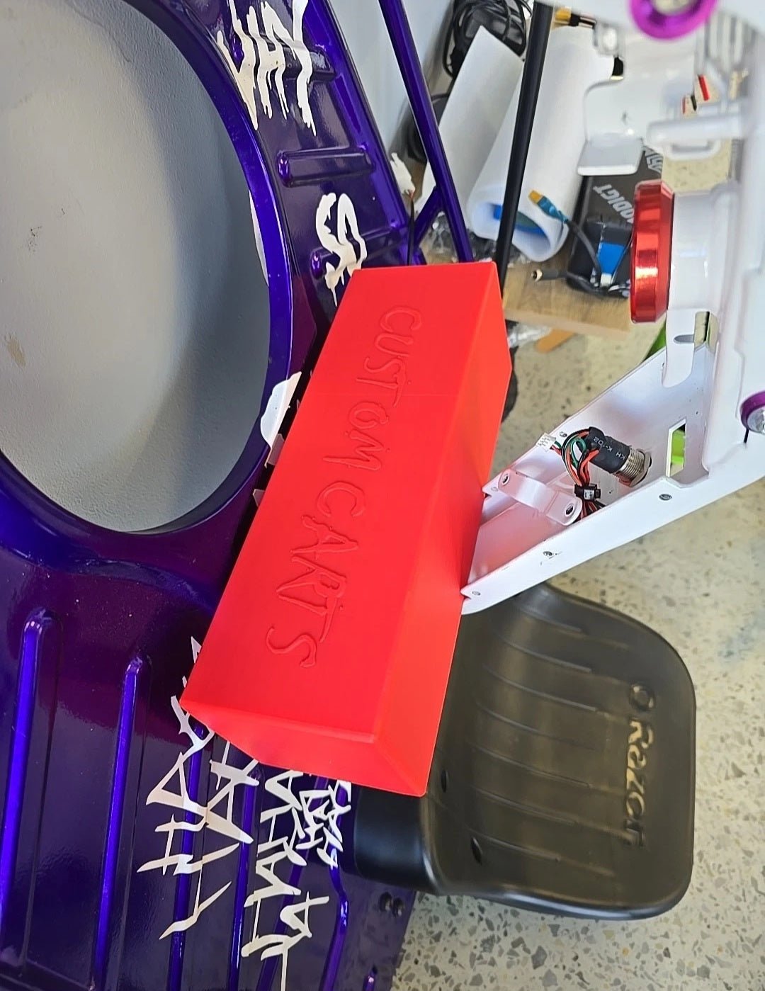 Razor Crazy Cart Custom Made Battery Box Upgrade Red & Black CC Logo 48v - CUSTOM CARTS