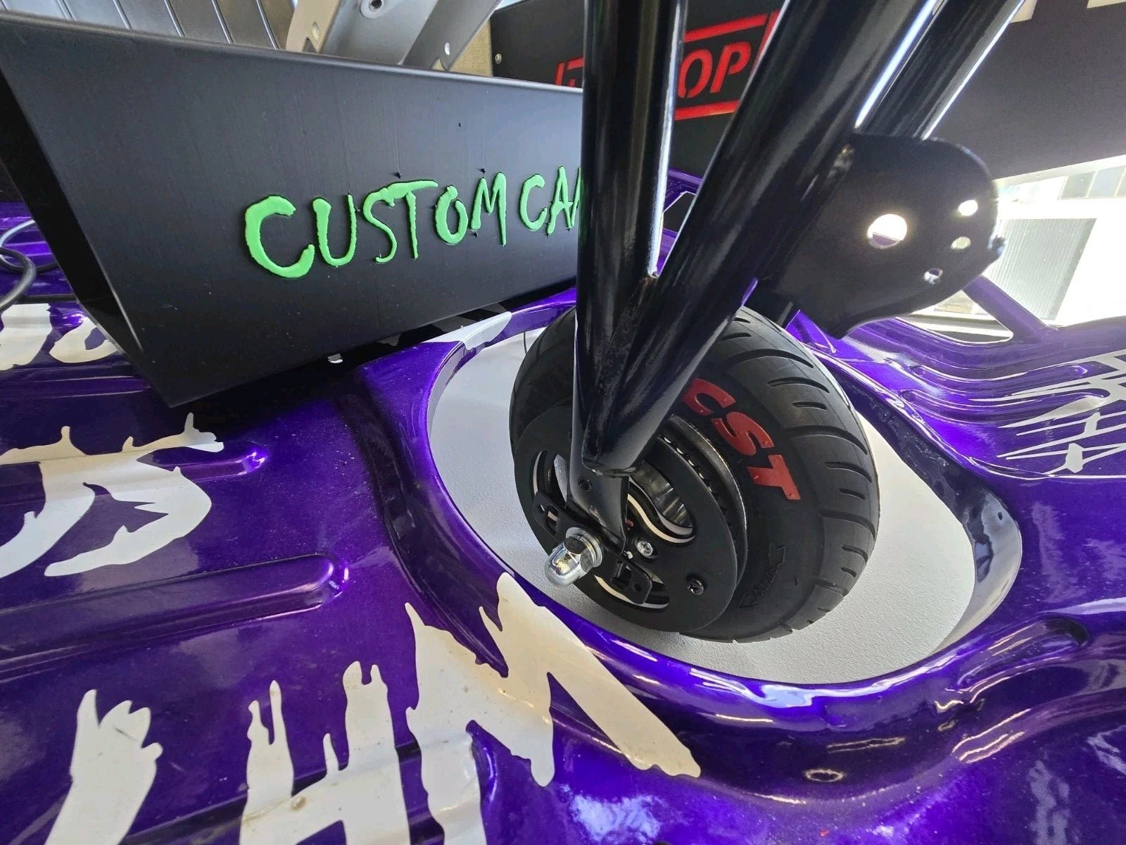 NEW Crazy Cart Front Wheel Complete (V5+) Upgraded Cst Tyre CC Chain Guard - CUSTOM CARTS