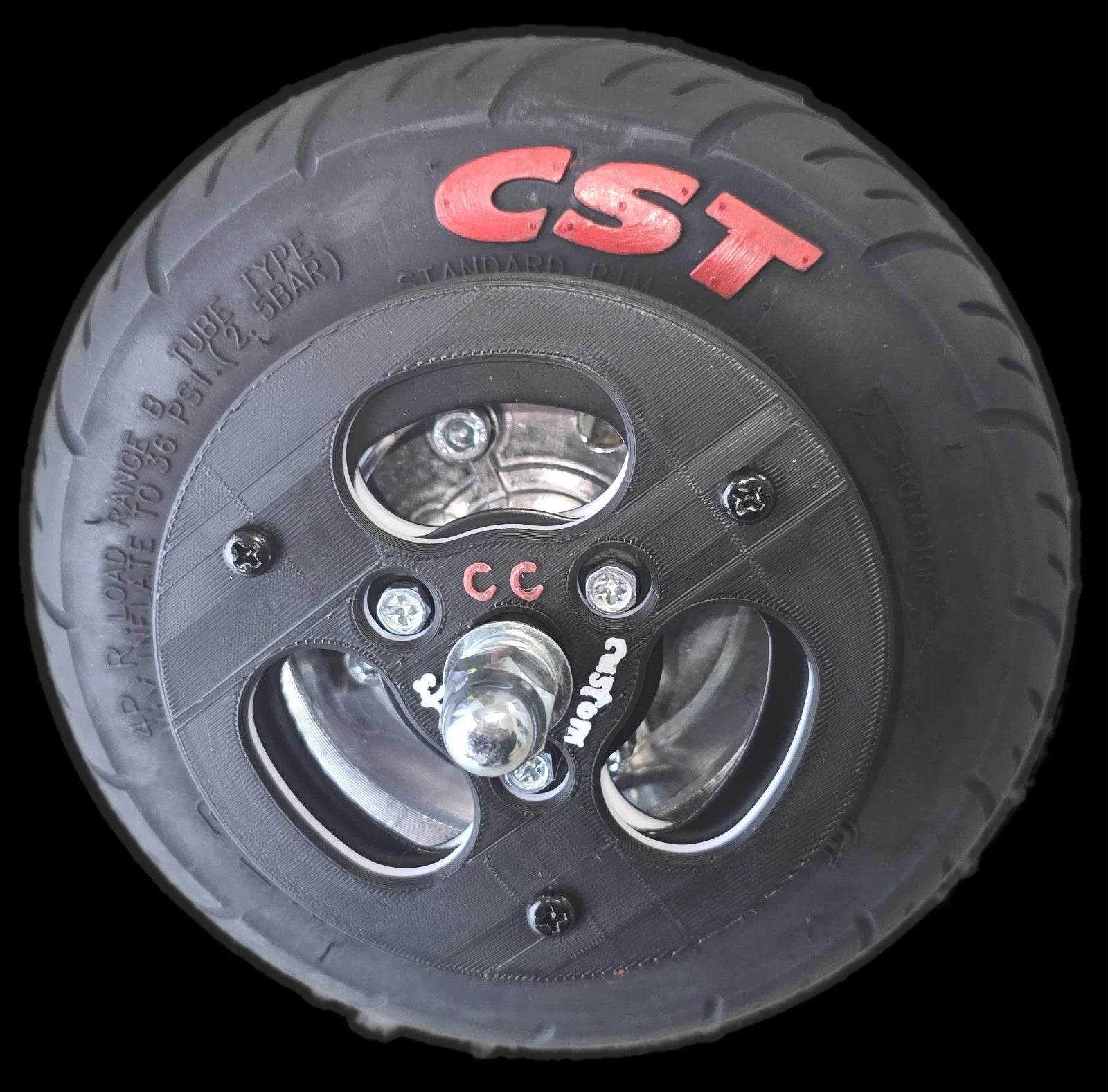 NEW Crazy Cart Front Wheel Complete (V5+) Upgraded Cst Tyre CC Chain Guard - CUSTOM CARTS