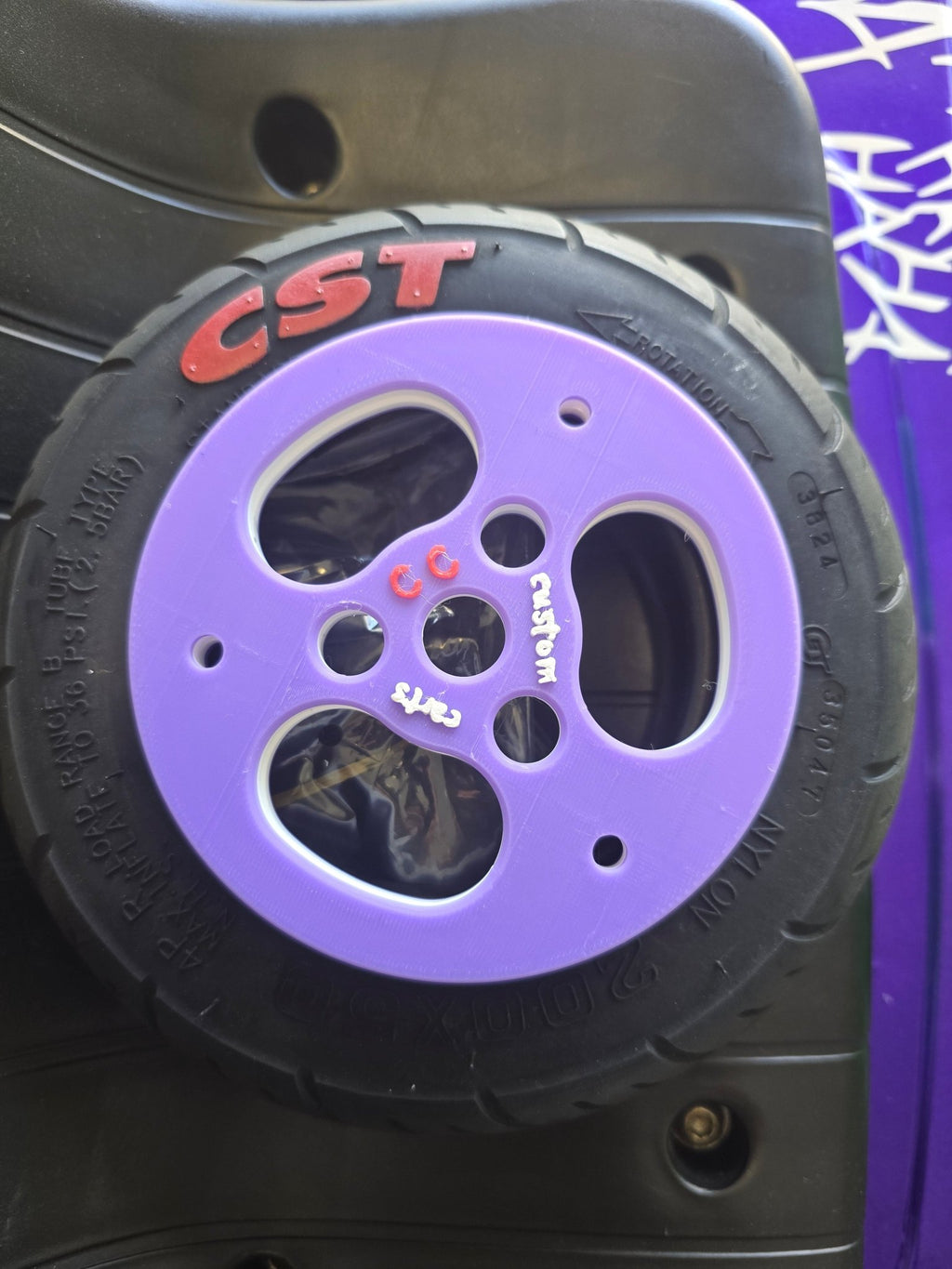 Crazy Cart Front Wheel Complete Upgraded Cst Tyre CC Chain Guard - CUSTOM CARTS